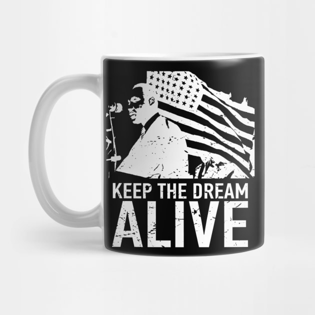 Mlk-Keep the dream alive-White print by mn9